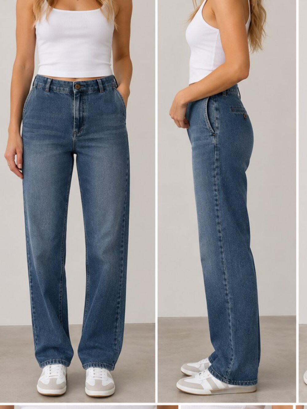90s HAGGAR Adjustable Straight Leg Mom Jeans | 100% Cotton | 36"x32" Vintage